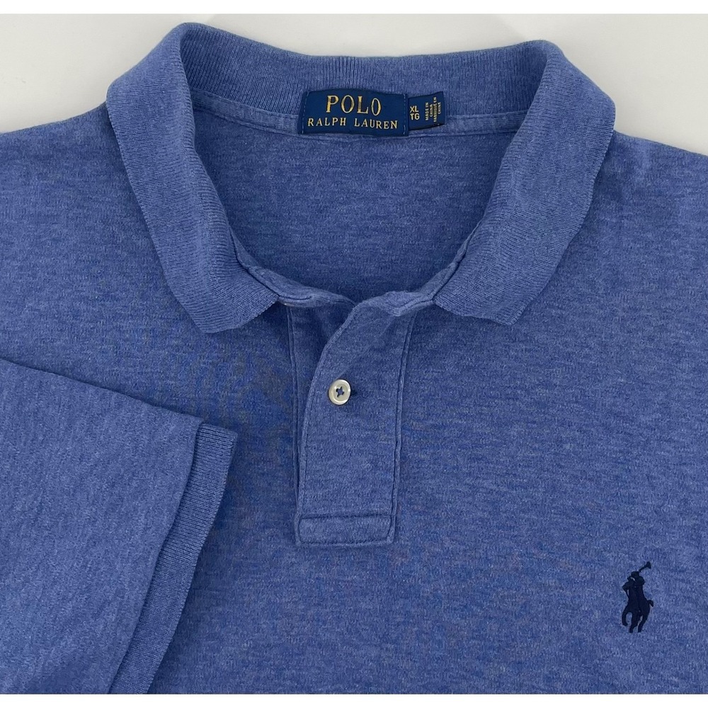 Polo Ralph Lauren Polo Shirt Mens XL Blue Heathered Short Sleeve Sporty Classic